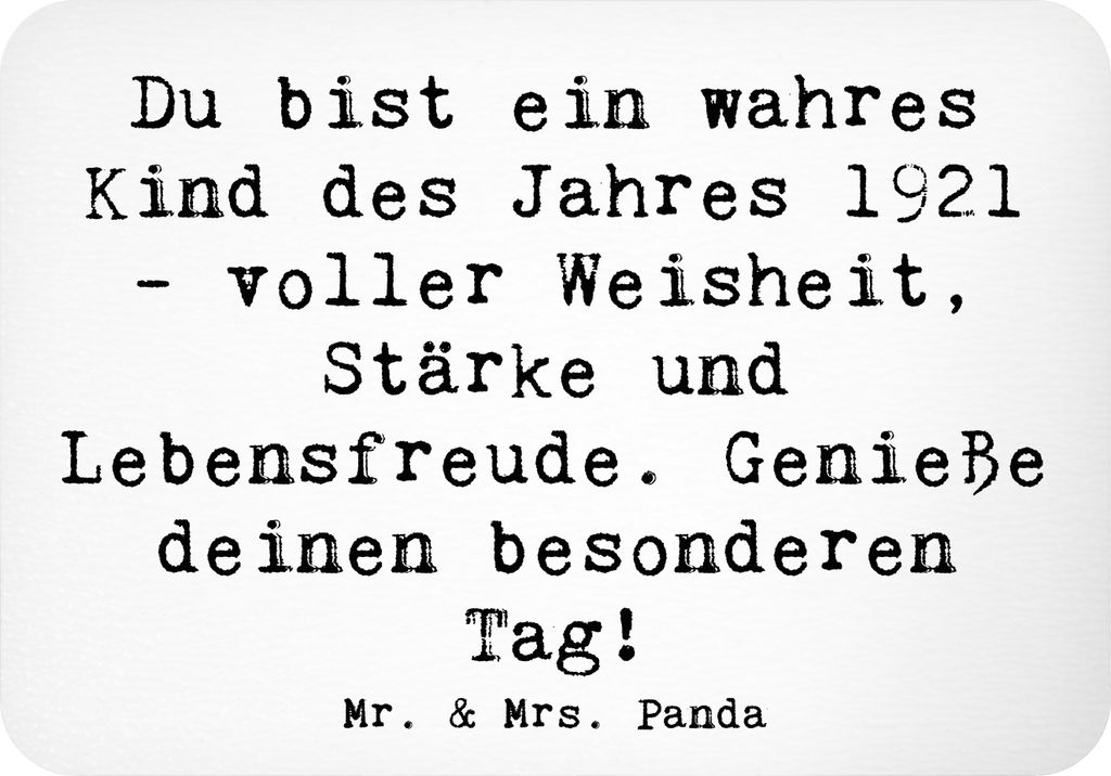 Mr. & Mrs. Panda Kühlschrankmagnet Spruch 1921 Geburtstag Freude - Weiß - Geschenk, whiteboardmagnet, Geburtstagsgeschenk, voller Weisheit, Gebur...