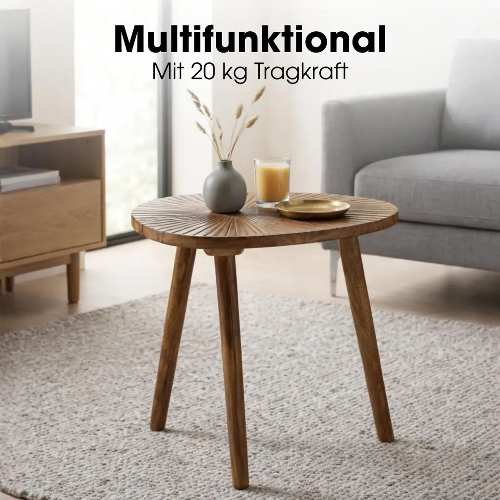 Table d'appoint compacte en manguier pour optimiser les petits espaces