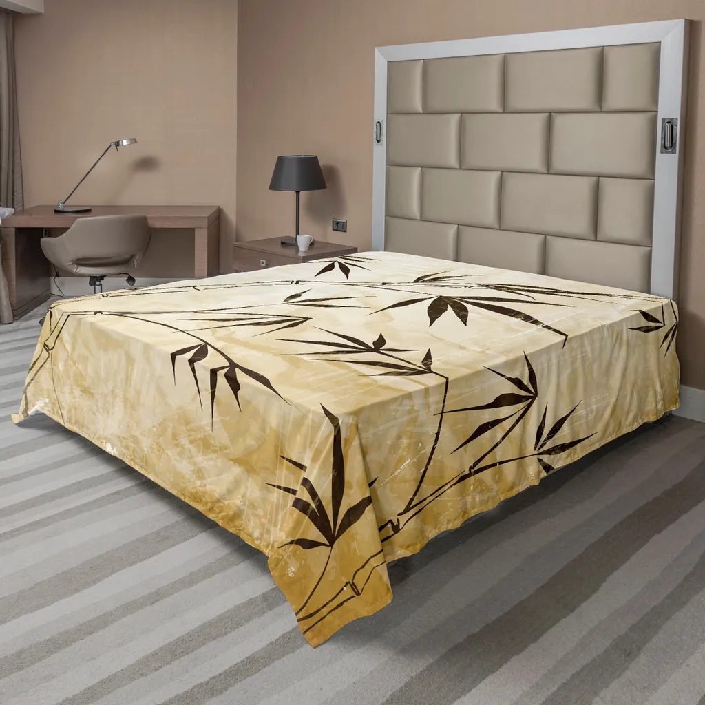 Lenzuolo Decorativo ABAKUHAUS Bambù 275x260 | Design Moderno Marrone