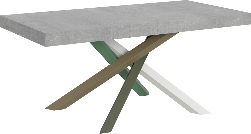 ITAMOBY - Ausziehtisch 200/460x90 cm Volantis Zement Tischbeinein 4/A Farbkombination