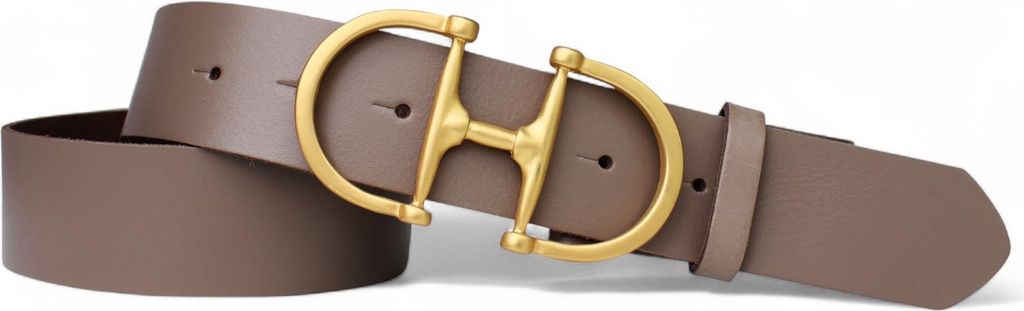 FRONHOFER Damengürtel 4cm, goldener Schmuckschnalle vergoldet Horse-bit Schnalle