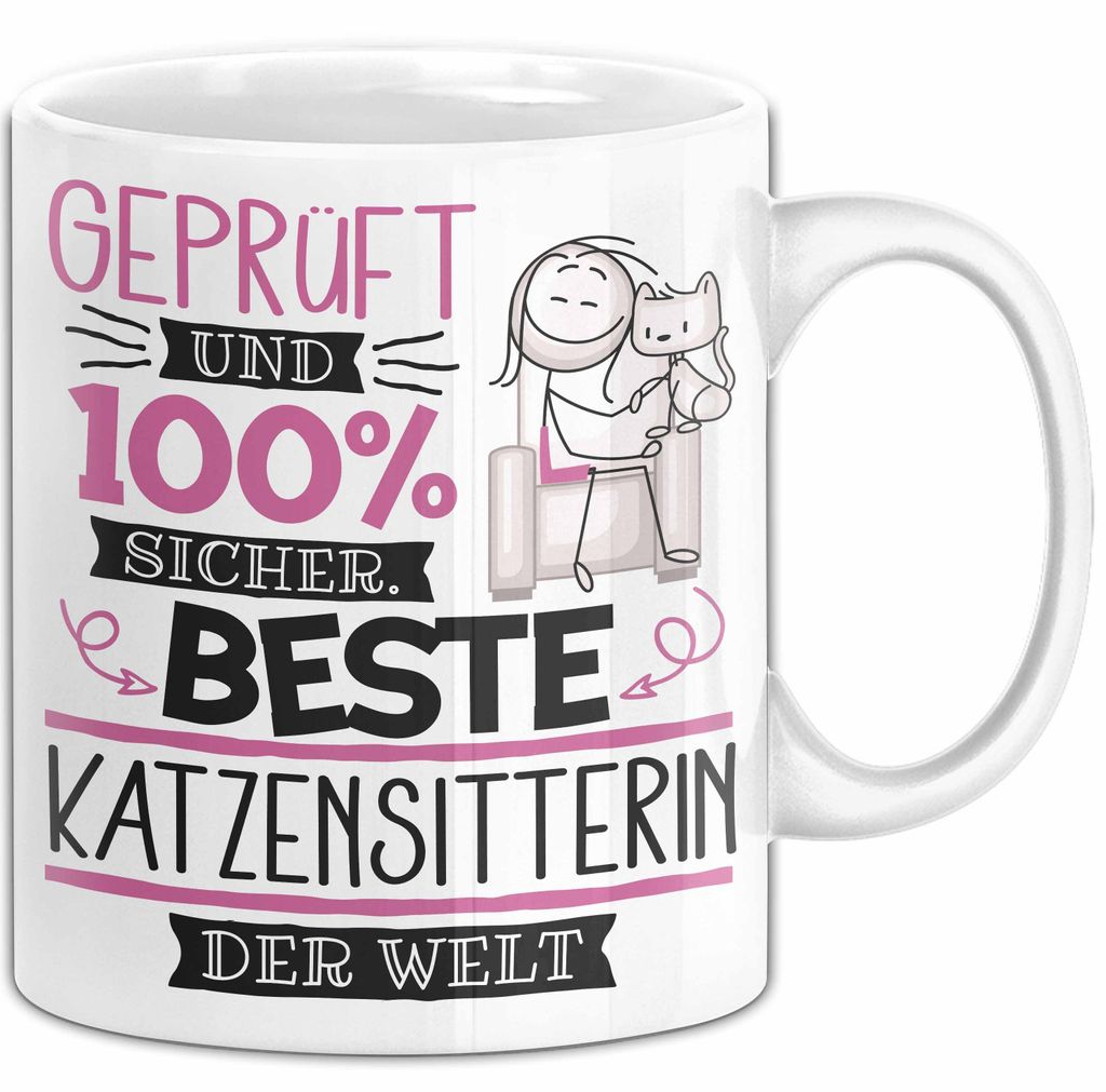 Beste Katzensitterin Der Welt Tasse Geschenk für Eine Katzensitterin Und Sicher Geschenkidee Geburtstag Weihnachten (Weiß)