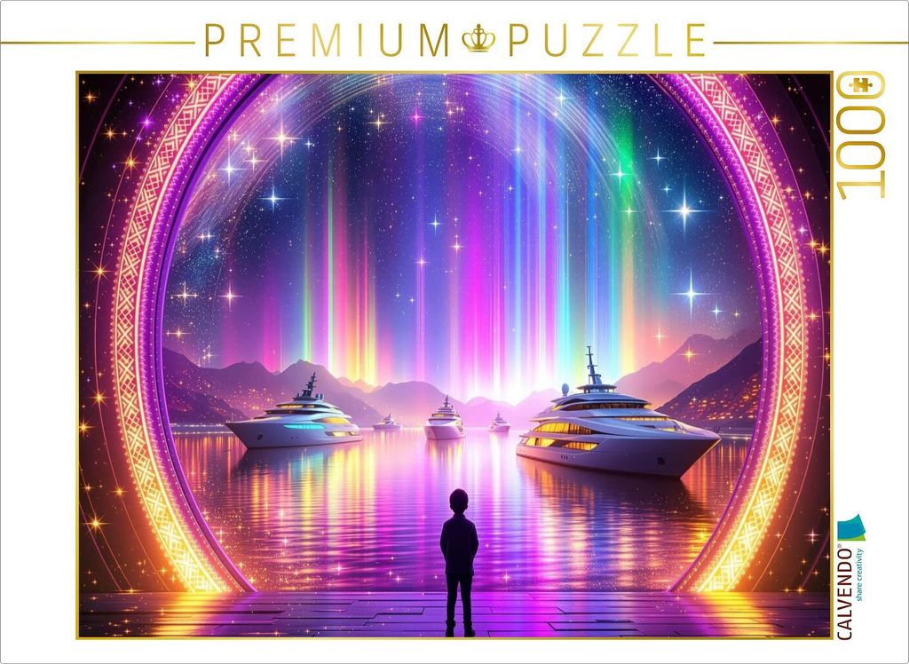 CALVENDO Puzzle Mystischer Regenbogenhafen | 1000 Teile Lege-Größe 64x48cm Foto-Puzzle für glückliche Stunden