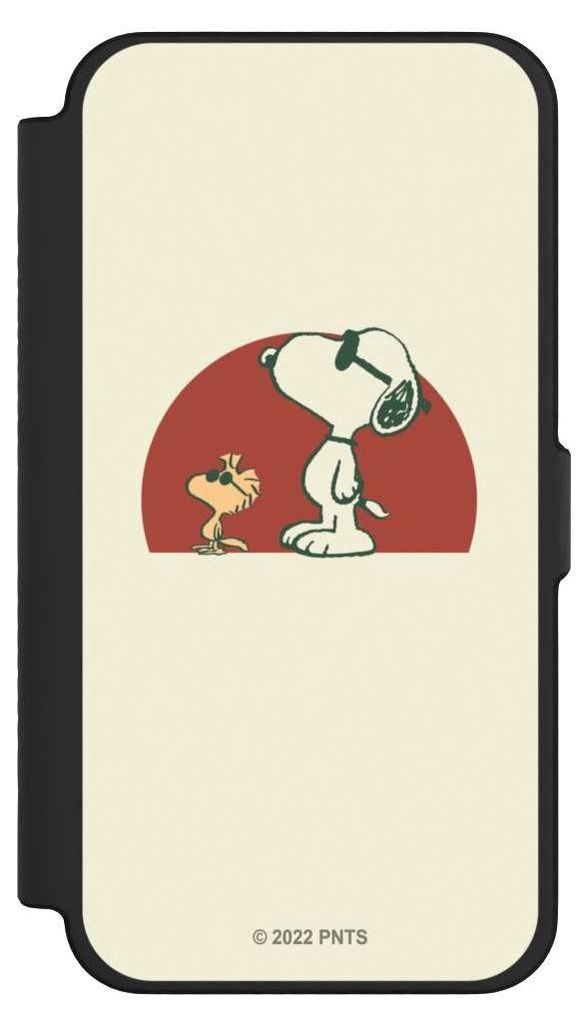 NIVOCASE Klapphülle für Apple iPhone 12 Pro Max Handyhülle aus Kunst Leder NIVOflip schwarz Offizielles Lizenzprodukt Snoopy Kindheit