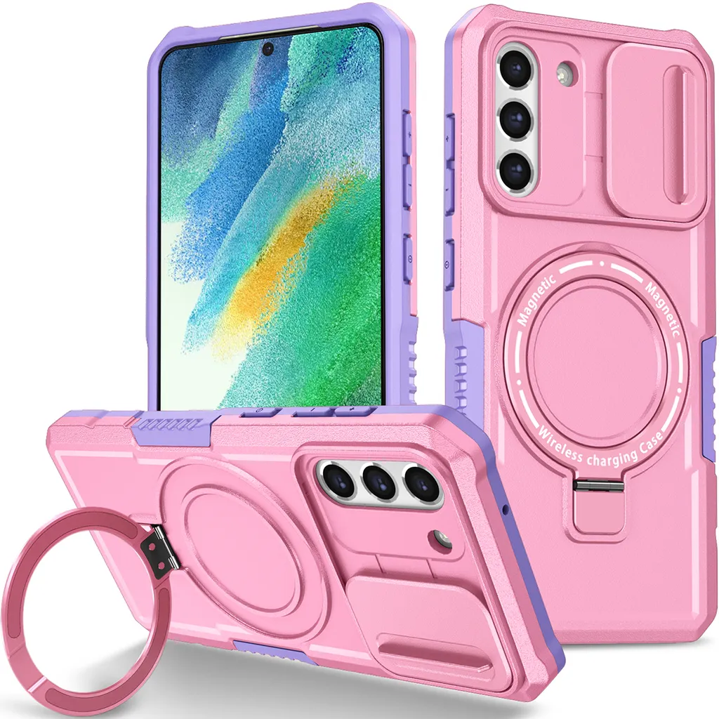 Custodia per Samsung Galaxy S21 FE 5G, compatibile con MagSafe, antiurto, antigraffio, trasparente Rosa