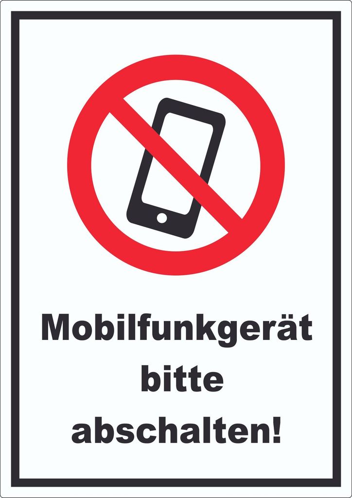 Smartphone Handy aus Mobilfunkgerät abschalten Aufkleber A7 (74x105mm)