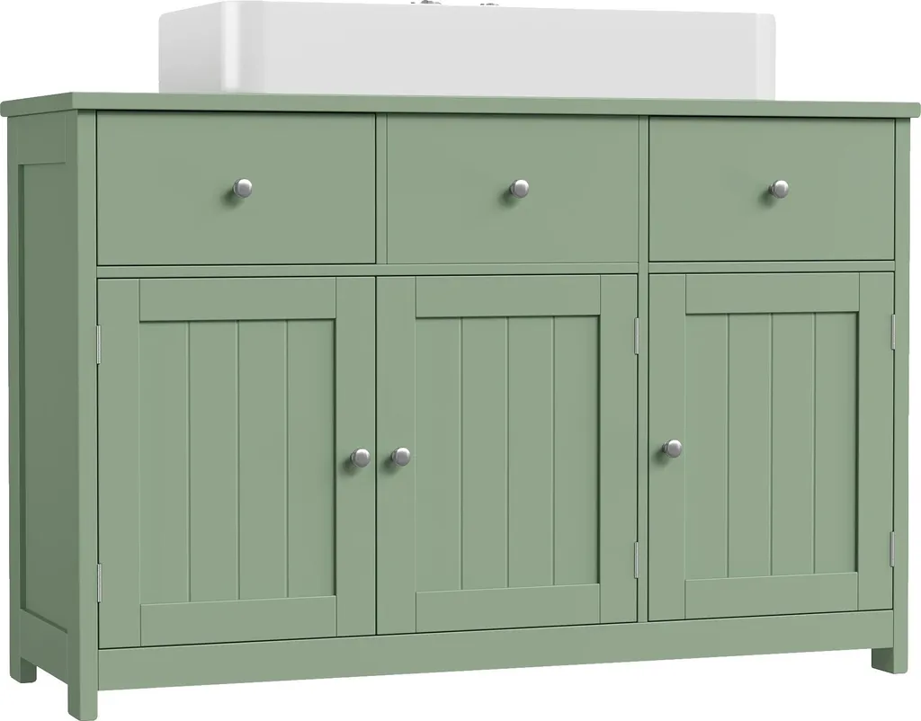 Lavabo design vert avec grand espace de rangement sous commode V20