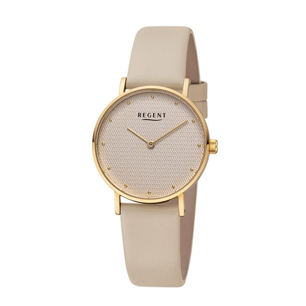 Regent Damen Uhr Lederarmband Leder Armbanduhr Analog hellbraun UR2152580