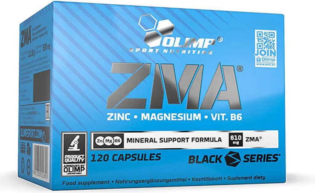 Olimp ZMA 120 Capsules : Complément Zinc Magnésium et Vitamine B6 Pur
