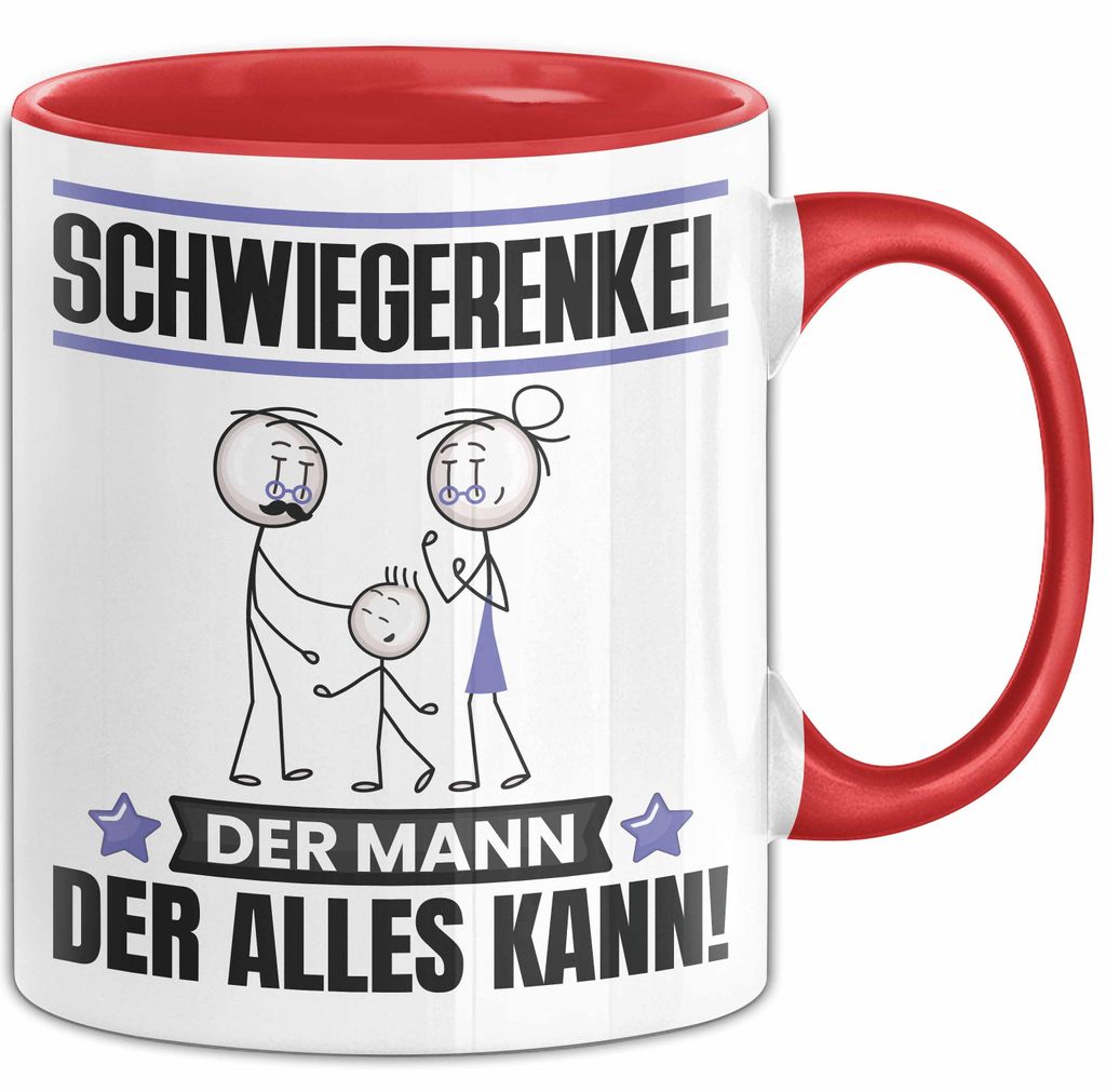 Schwiegerenkel Tasse Geschenk für Schwiegerenkel Der Mann Der Alles Kann Geschenkidee zum Geburtstag (Rot)