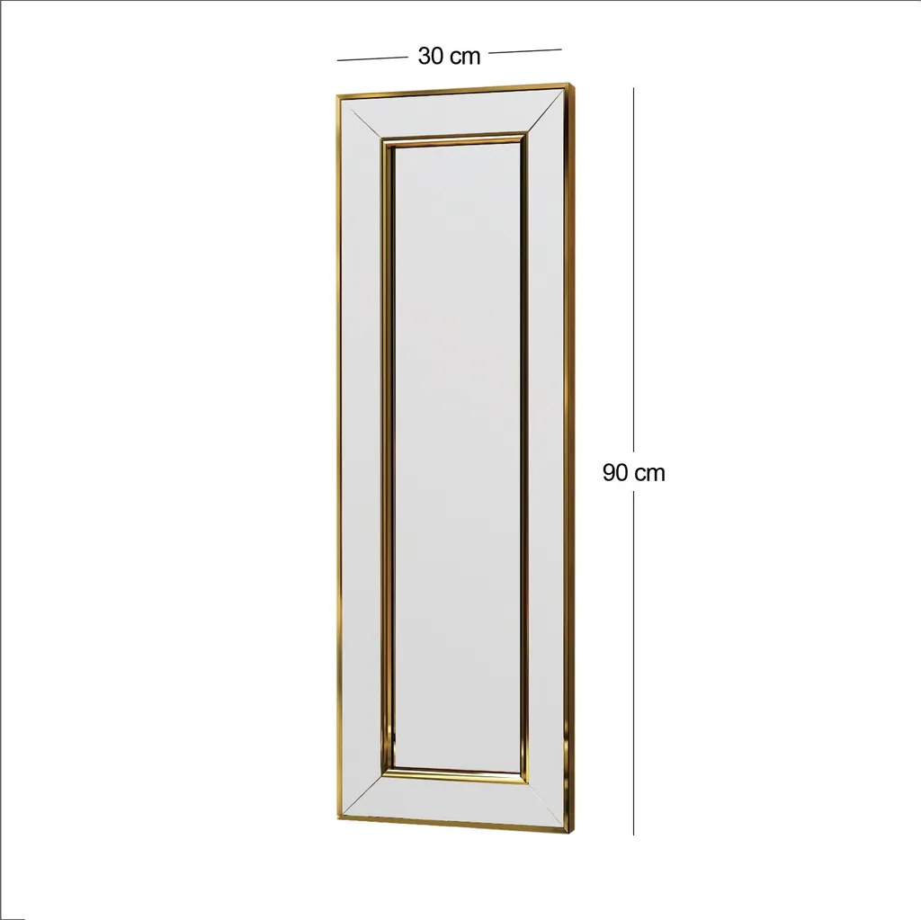 Miroir pour entrée et salon Carlos Or - Miroir vertical 30x90 cm doré - 5