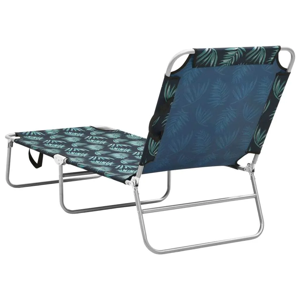 Transat de jardin pliant motif feuilles, structure acier durable - 4