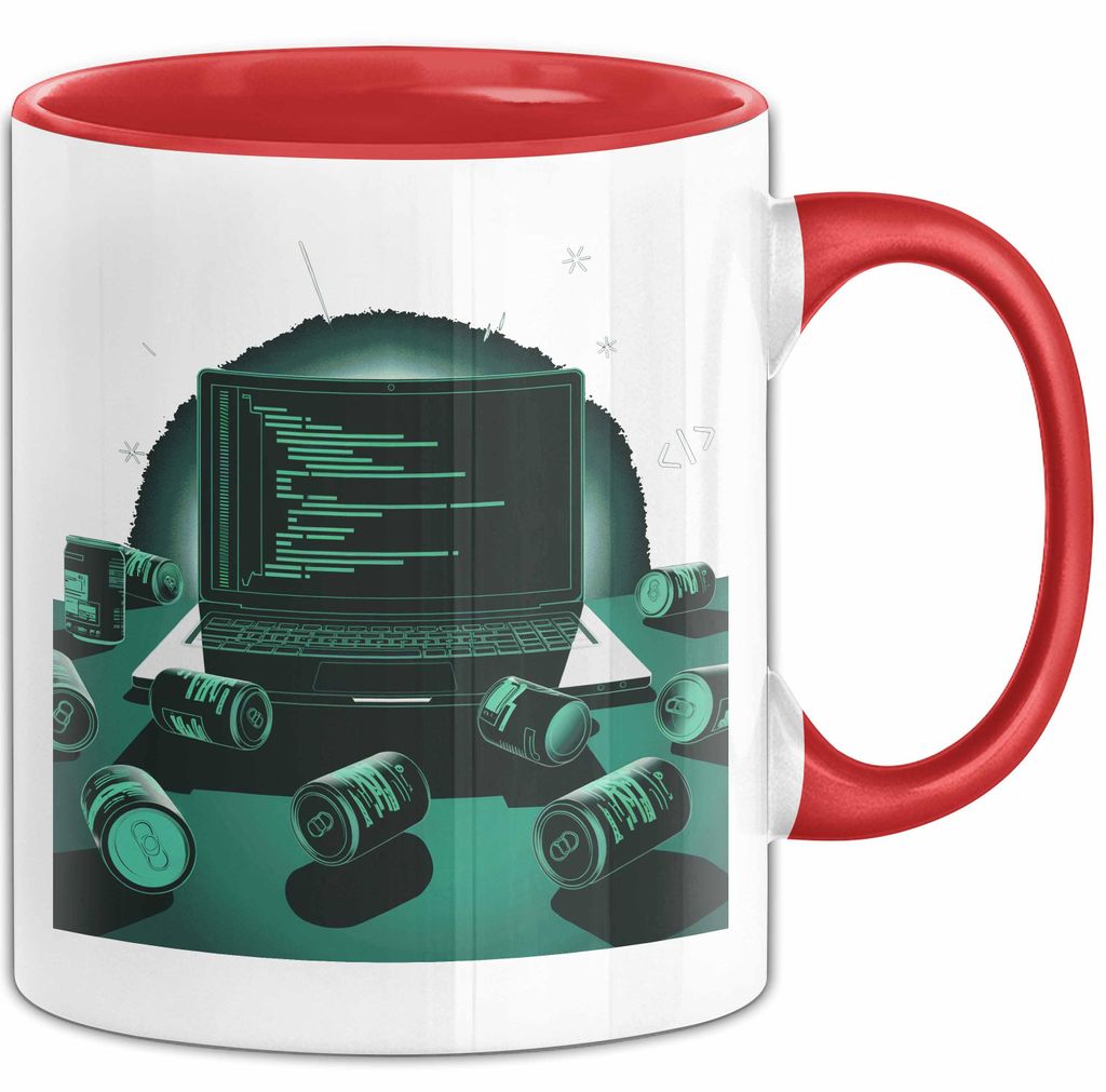 Software Entwickler Tasse Geschenk Lustige Geschenkidee Spruch Für Code Süchtige (Rot)