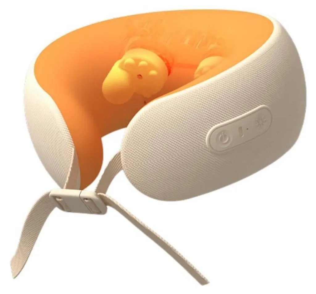 Masseur de Cou Bionique INF U7 Orange avec Chaleur Douce et Charge USB-C