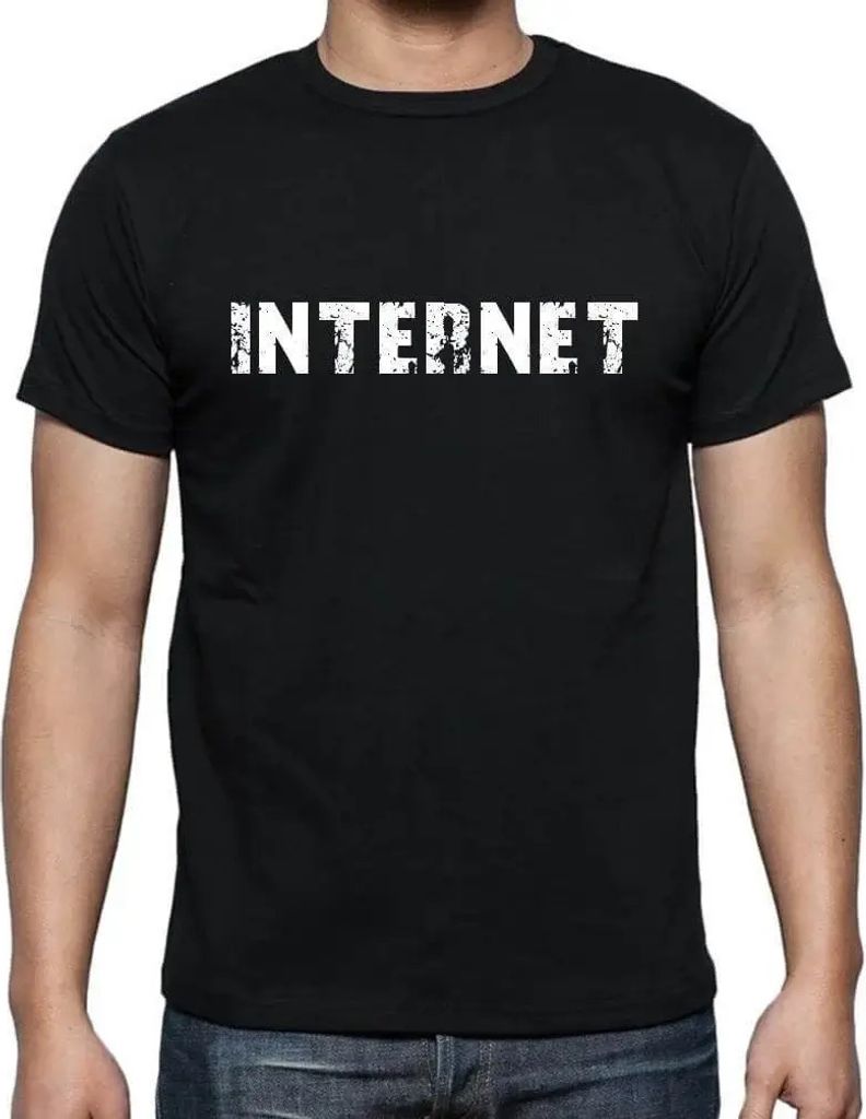 Herren Grafik T-Shirt Internet Öko-Verantwortlich Vintage Jahrgang Kurzarm Lustige Druck Geburtstag Geschenk Mann
