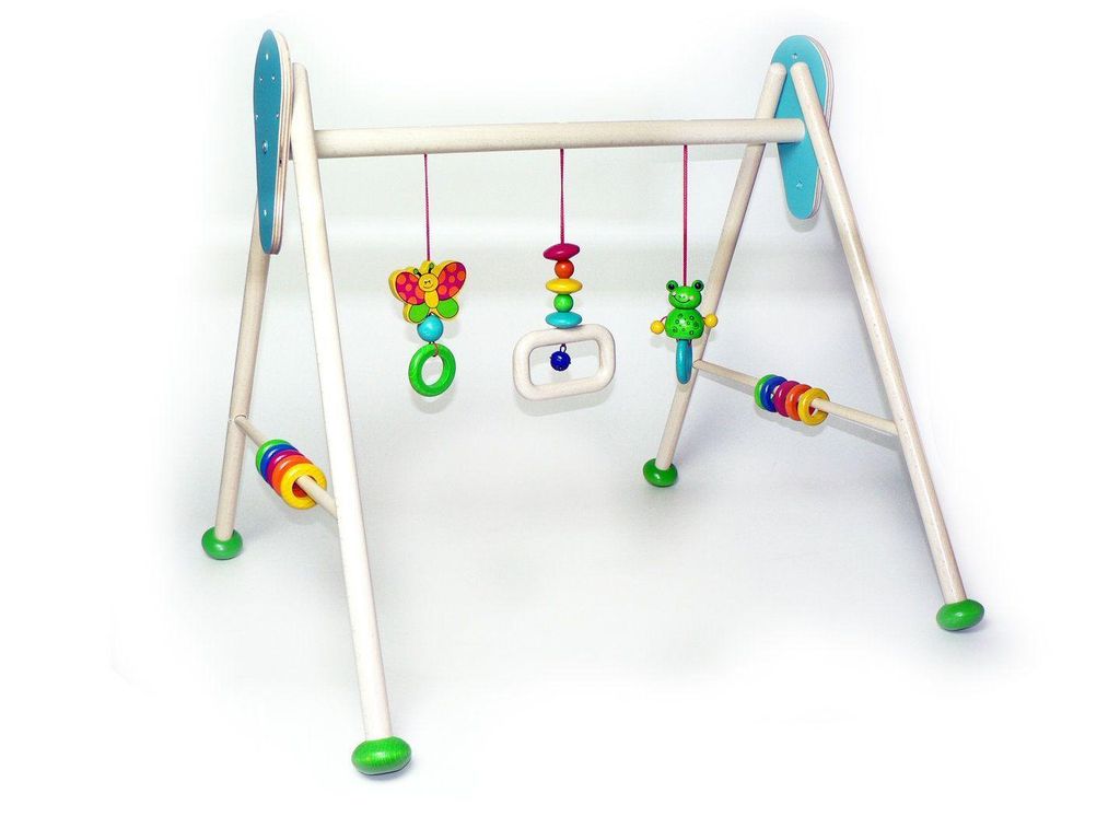 Hess Holz-Babygym Frosch Toni - buntes Babyspielzeug