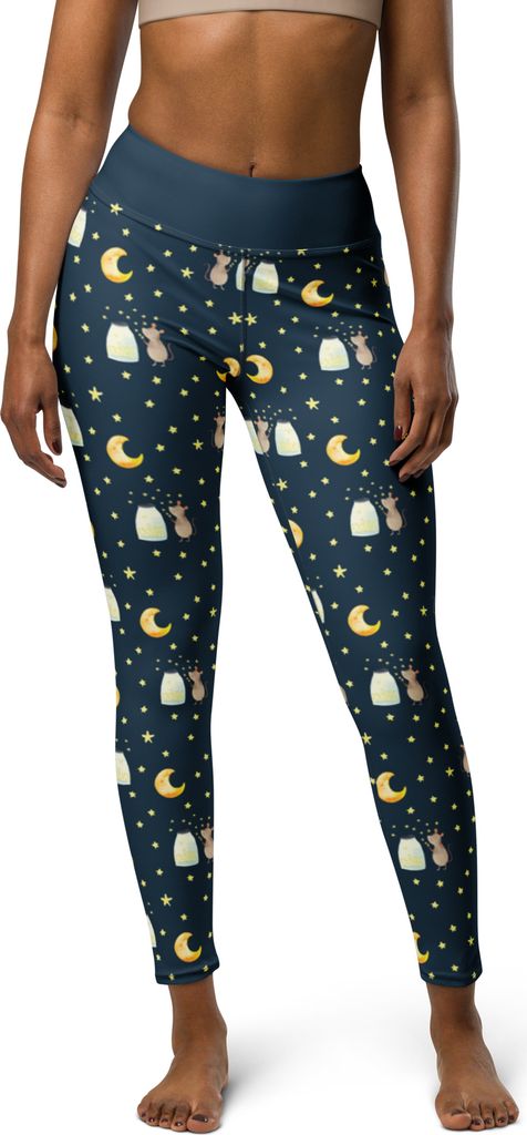 Mr. & Mrs. Panda Tights Maus Sterne Größe S - Blau - Geschenk, Damen Sporthose, High-Waist-Leggings, Leggins, Geburtstag, Geburt, Schwangerschaft...