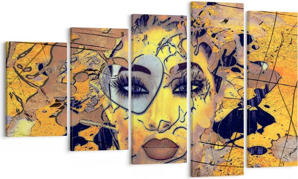 Bild auf Leinwand - Leinwandbild - Gesicht Frau - 100x60cm - Wand Bild - Wanddeko - Wandbilder - Leinwanddruck - Bilder - Kunstdruck - Wanddekorati...