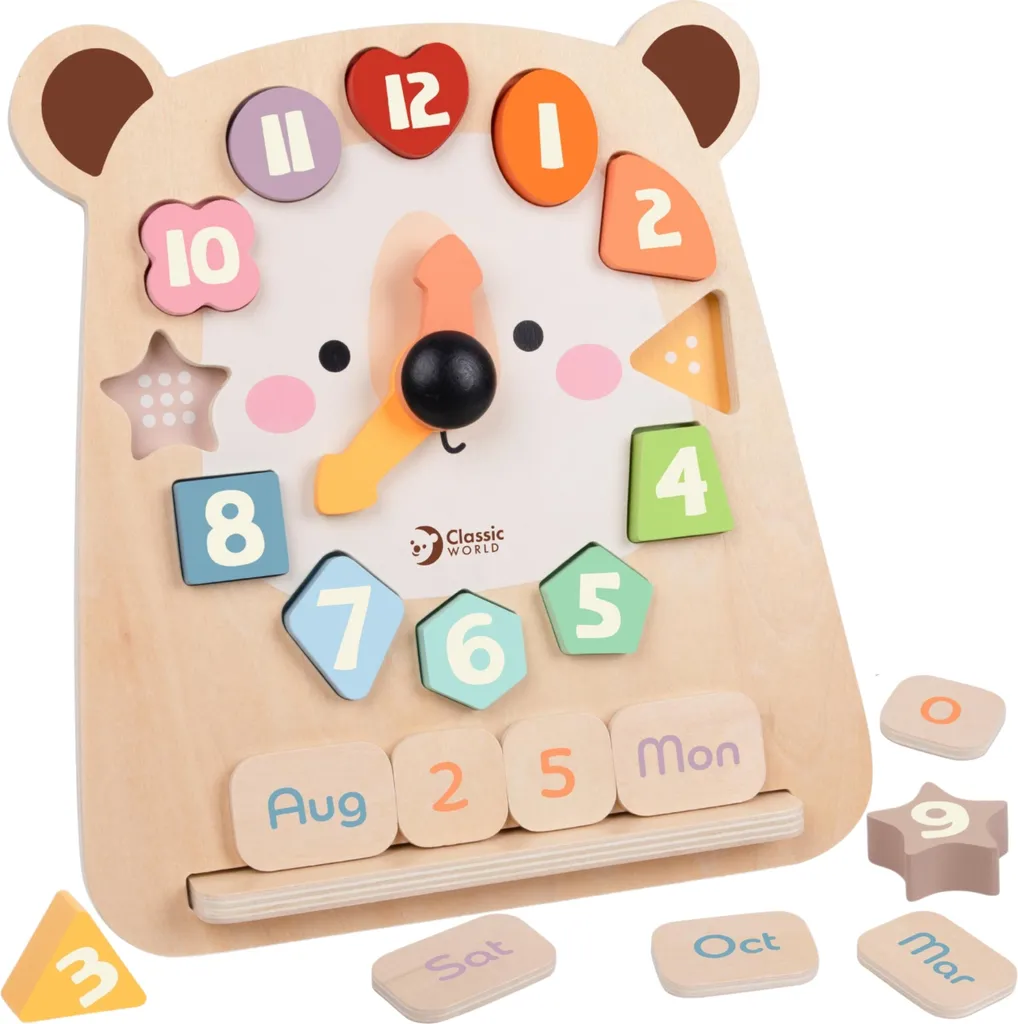 Horloge bois ours boîte silencieuse sans tic-tac pour bien dormir