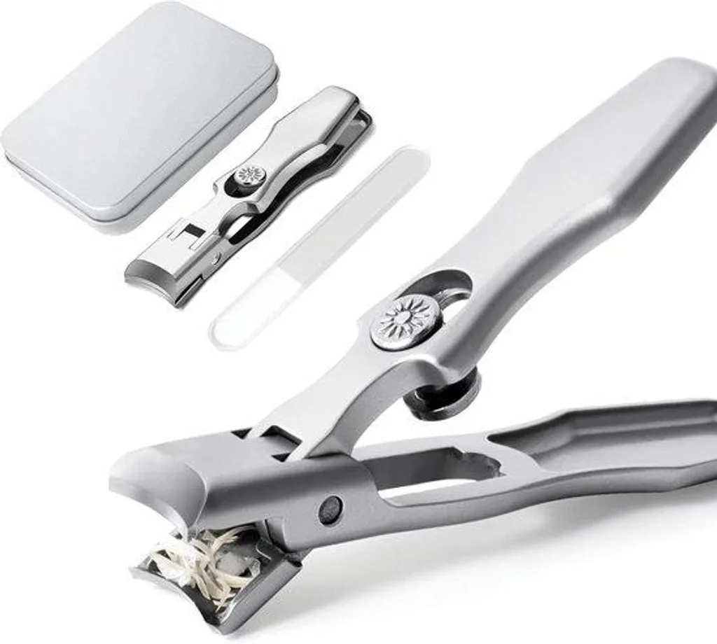 Set de manucure professionnel inox : coupe-ongles XL et lime de soin