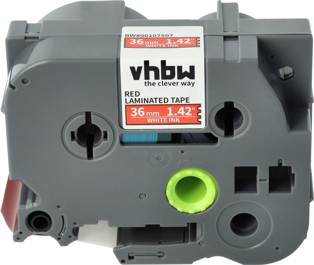 vhbw Schriftband-Kassette kompatibel mit Brother PT 9600, 550, 9200, 550A, 3600, 9200PC, 9200DX, 9500, 9500pc Etiketten-Drucker 8m x 36mm Weiß auf...