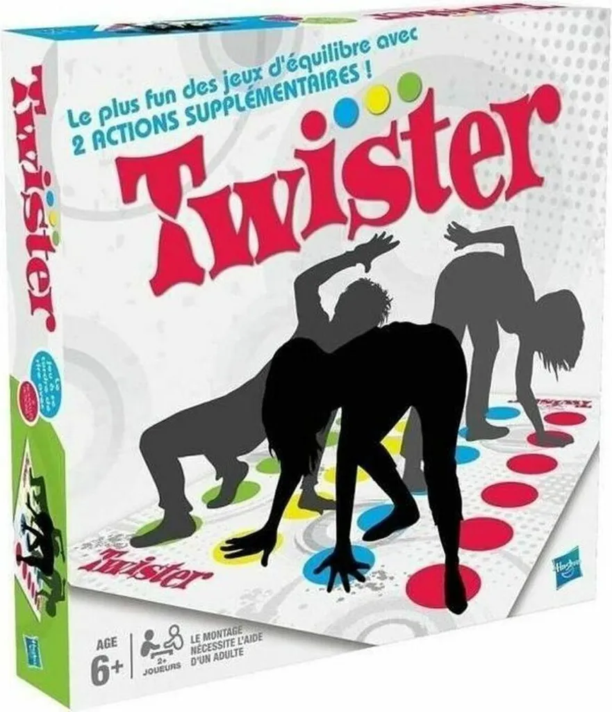 Twister Jeu d'ambiance Hasbro : Défiez vos amis avec ce tapis de sol fun