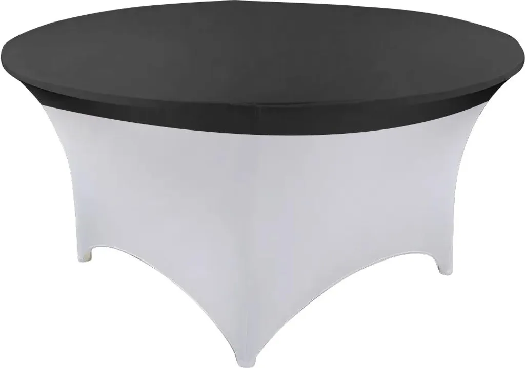 Housse de table ronde 180 cm - Nappe de réception extensible noire