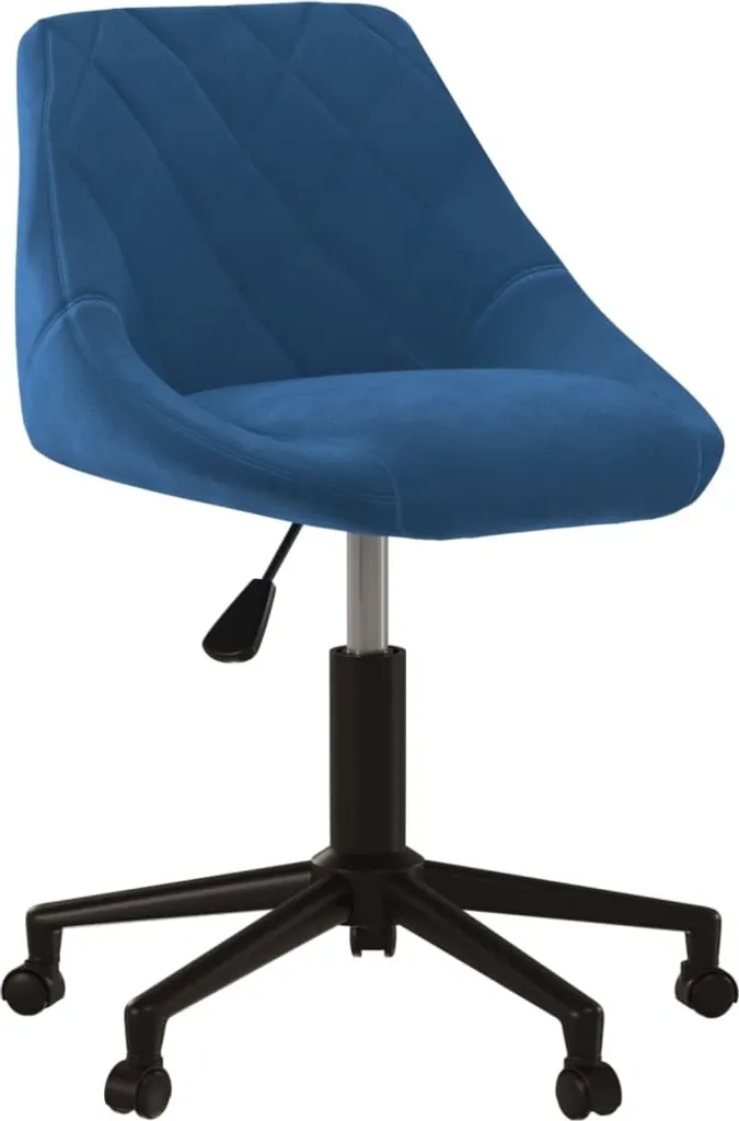 Sedia da pranzo girevole in velluto blu