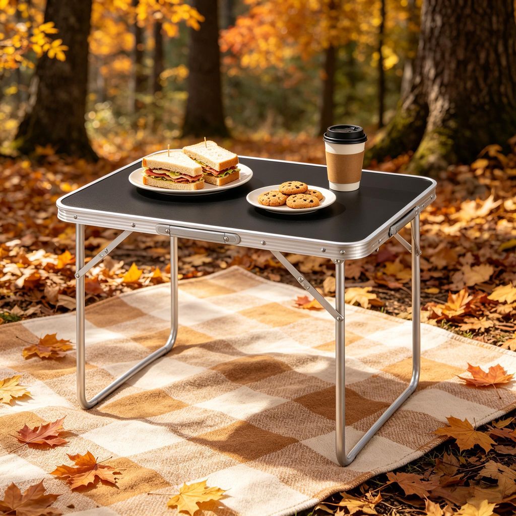 Campingtisch klappbar – Ultra-leichter Klapptisch aus Aluminium, tragbarer Mehrzwecktisch für Outdoor, Picknick & Angeln