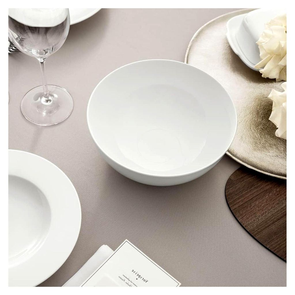 Runde Schüssel Weiß, Spülmaschinenfest, Mikrowellensicher, Porzellanschüssel, Suppenschale, Salatschüssel, Müslischale, Premium Porzellan