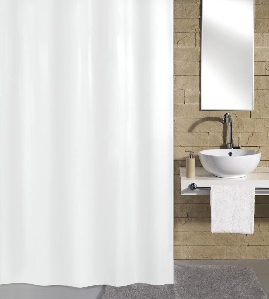 Tenda da doccia Kleine Wolke Kito 180 x 200 cm Bianco Immagine del prodotto 