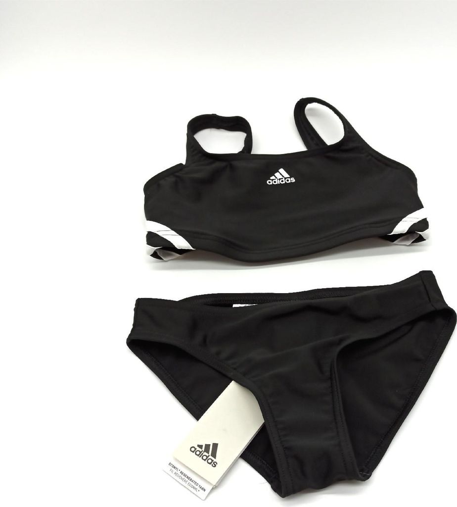Adidas Mädchen Badeanzug Ib6001 3S Kids Suits Schwarz Weiß Produktbild 