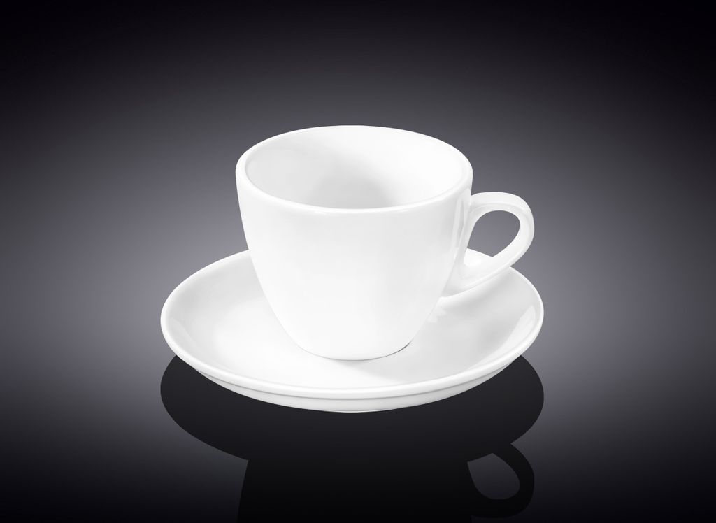 Tazza da caffè Wilmax con piattino, 110 ml, porcellana Immagine del prodotto 