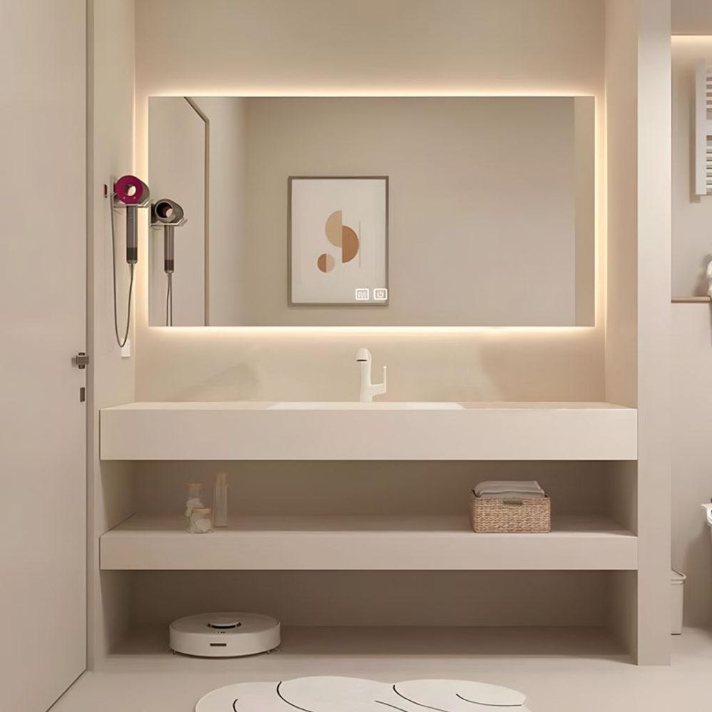 Waschbecken mit LED-Spiegel Waschbecken aus Sinterstein mit Produktbild 