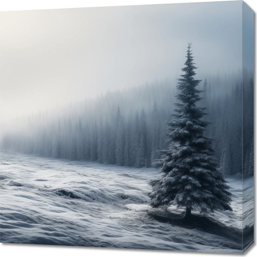 Bild 60x60cm Einsamer Weihnachtsbaum