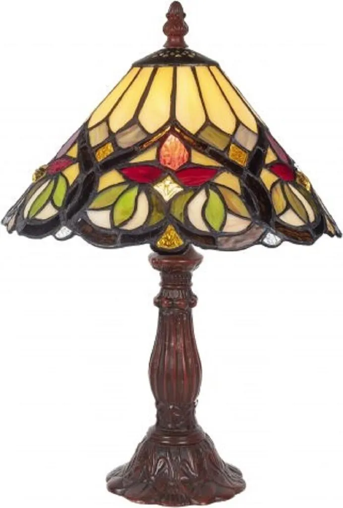 Lampe à Tabouret Tiffany Décorative en Verre Fait Main - Style Rétro