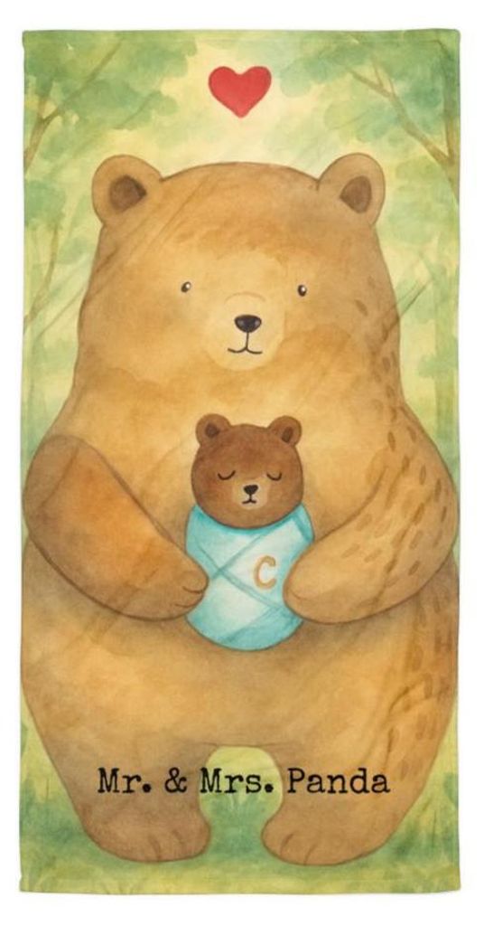 Mr. & Mrs. Panda Duschhandtuch Bär Baby Design - Weiß - Geschenk, Teddy, Badehandtuch, Mutter, Großes, Nichte, Taufe, Frottee-Handtuch, Geburtst...