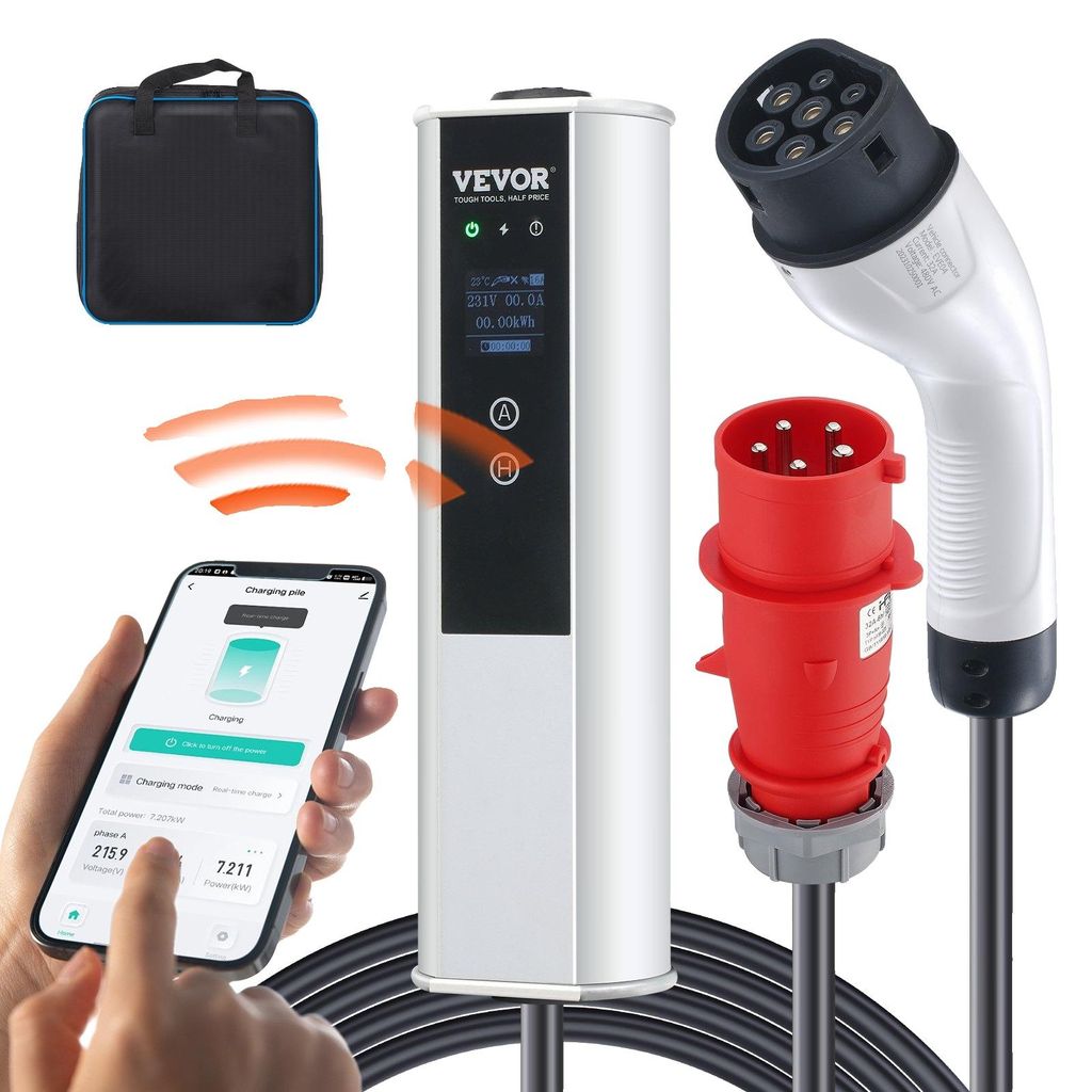 VEVOR nabíjací kábel typu 2 pre elektrické vozidlá 32A Obrázok produktu 