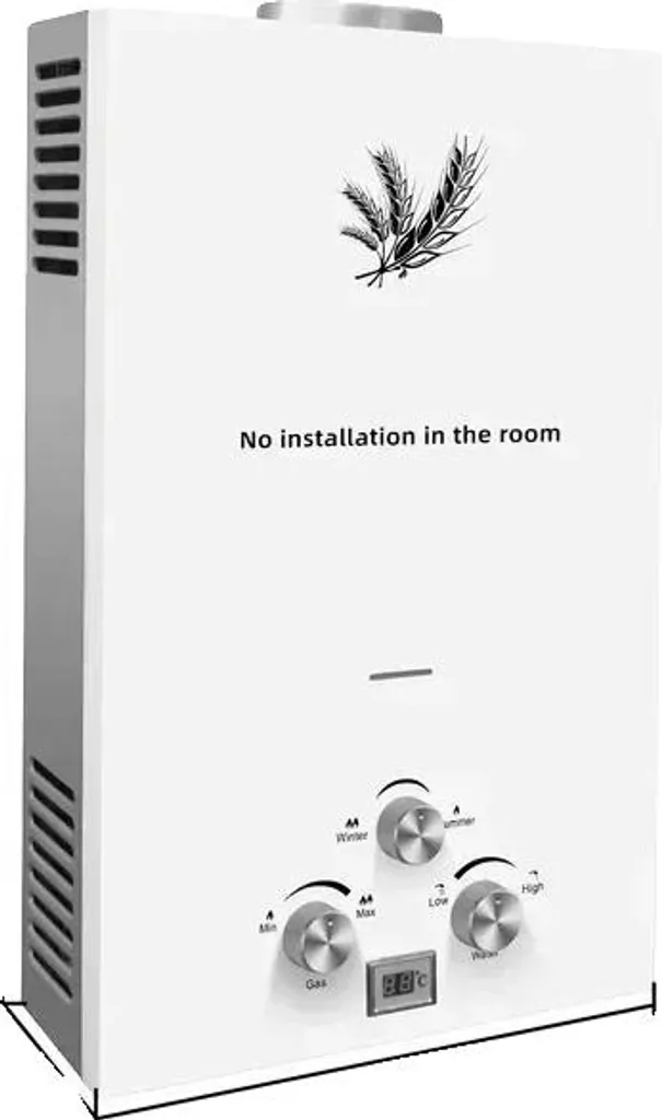 Chauffe-eau GPL 16kW Blanc 8L/min - Chauffe-eau Instantané Portable