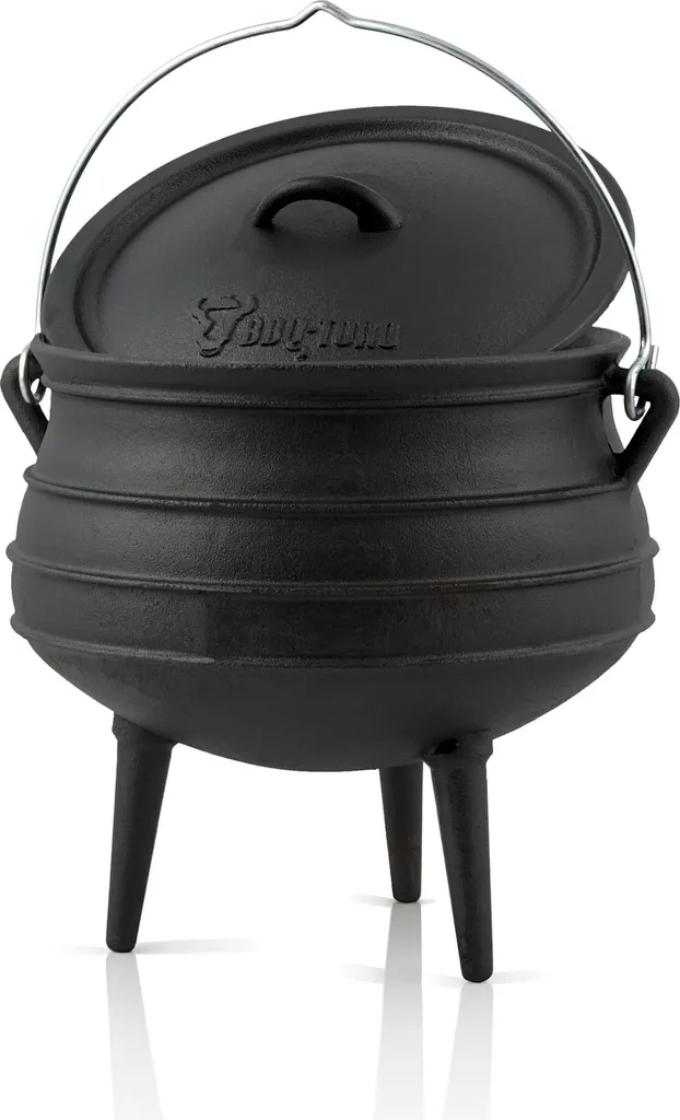 Marmite en Fonte Extérieure 12L - Chaudron Traditionnel avec Pieds