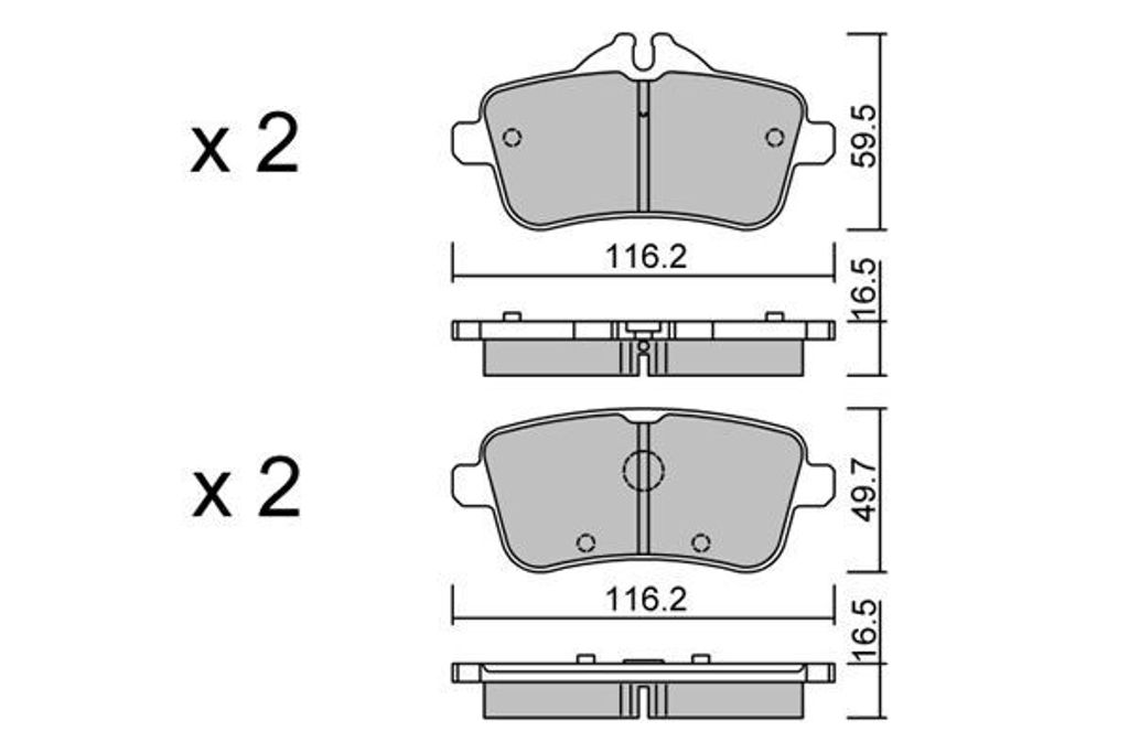 AISIN Bremsbeläge Satz Hinten Bremsklötze passend für MERCEDES-BENZ M-Klasse (W166) BPMB-2014