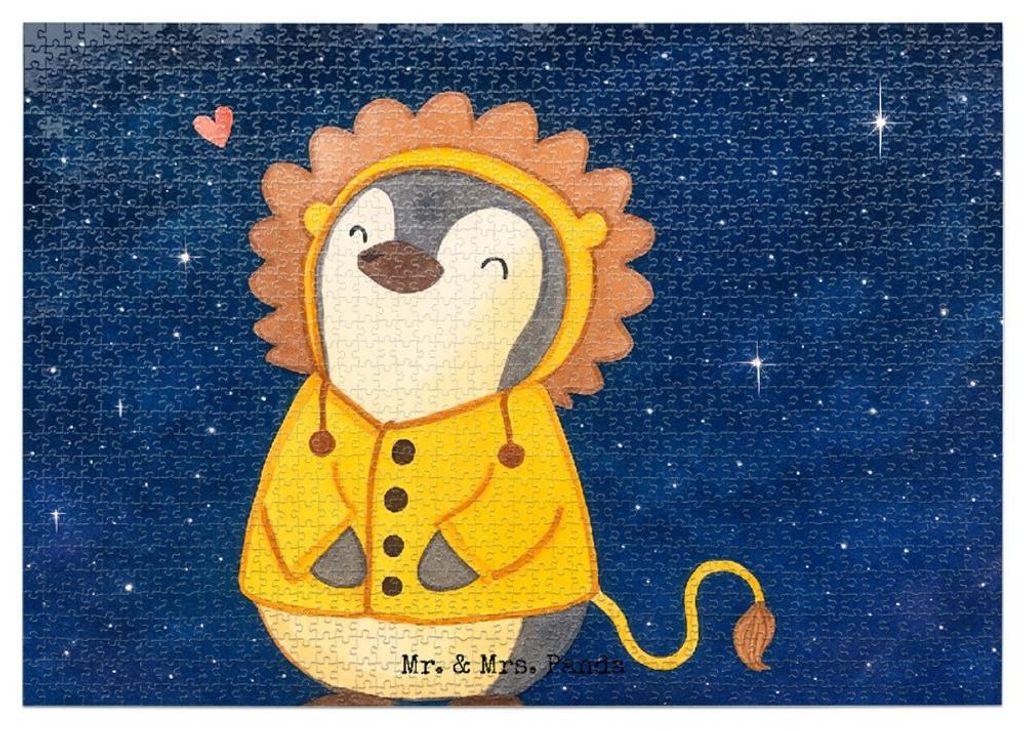 Mr. & Mrs. Panda Puzzle Löwe Astrologie Design 1500 Teile - Weiß - Geschenk, Puzzlespiel, Geburtstagsgeschenk, 1000, Sternzeichen, Tierkreiszeich...