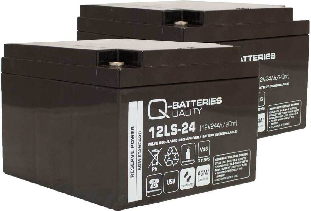 Ersatzakku für Brandmeldezentrale Esser Honeywell IQ8Control M 2 x AGM Batterie 12V 24Ah mit VdS