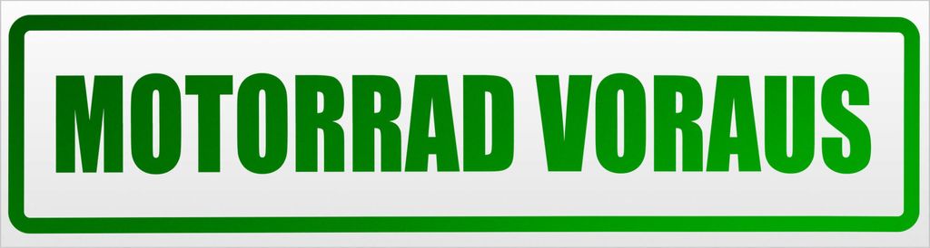 Kiwistar Motorrad voraus Motiv 1 Magnetschild Schild magnetisch - 20cm Grün - reflektierend - Magnetfolie für Auto PKW Kfz