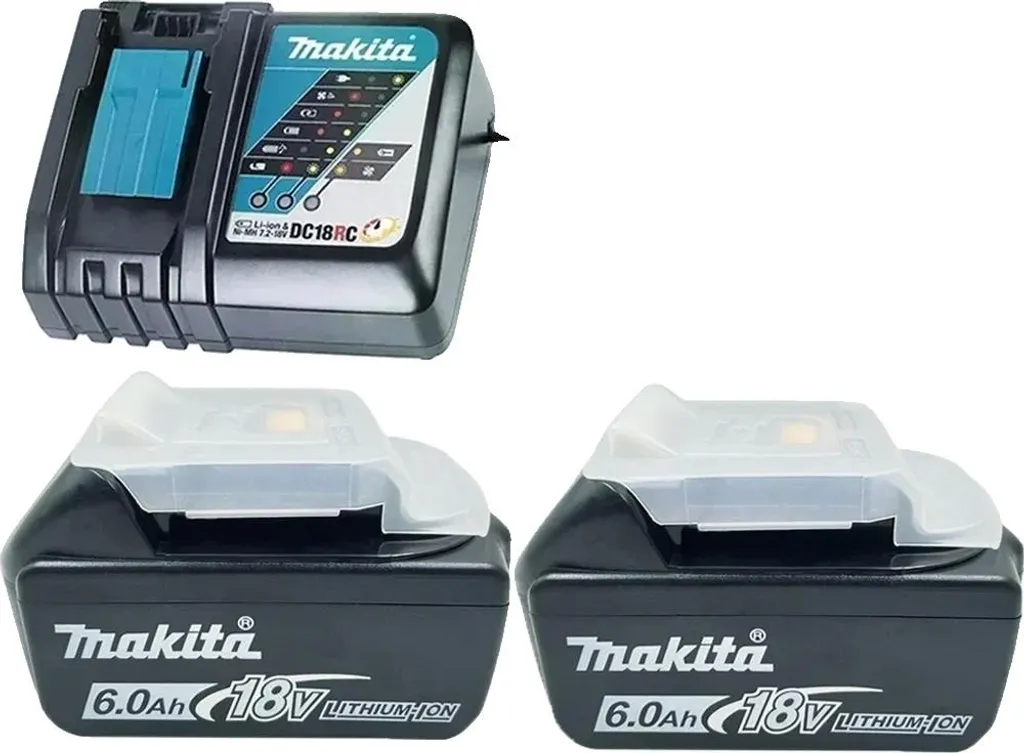 Batterie 18V 6000mAh : Stop aux Pannes, Lot de 2 avec Chargeur Inclus