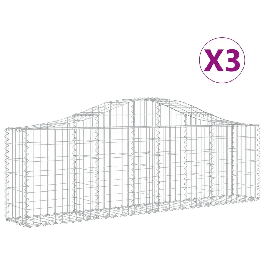 Gabions anti-affaissement vidaXL 3 pcs en fer galvanisé pour mur de jardin