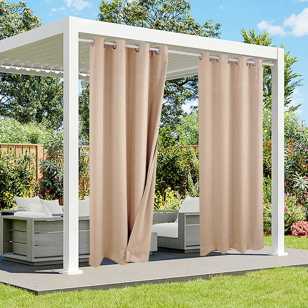 Rideaux de Jardin Anti-Vent et Vis-à-Vis : Solution Oeillets Bas 2m - 11