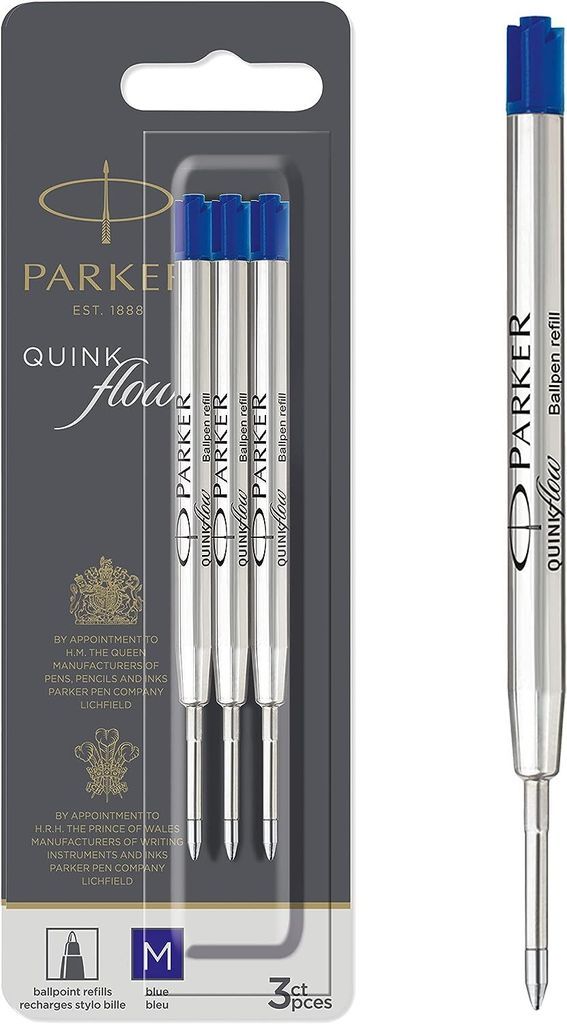PARKER biros ricarica grande capacità QUINKflow 3 blister Immagine del prodotto 
