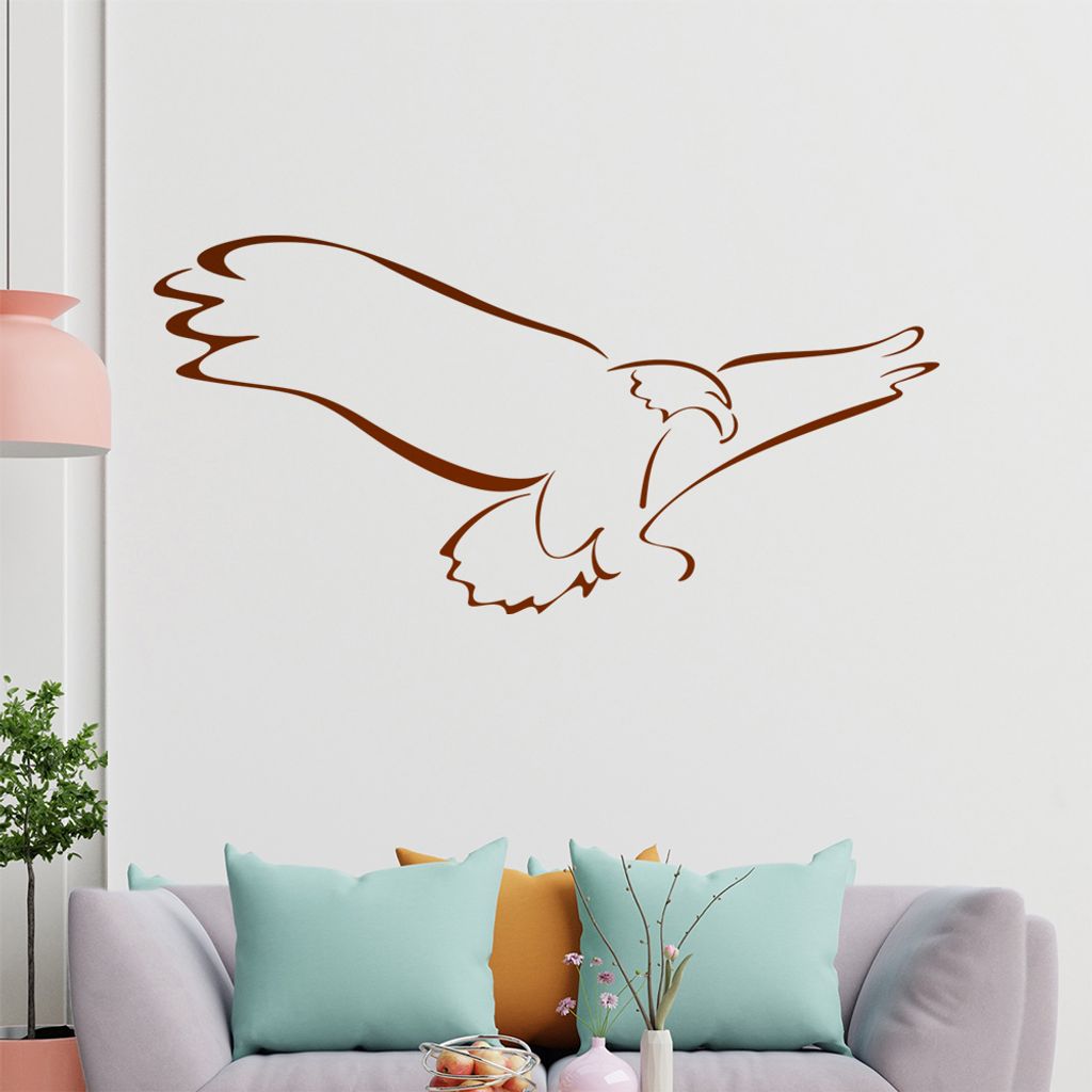 Adler Linien Wandtattoo in 6 Größen - Wandaufkleber Wall Sticker - Dekoration, Küche, Wohnzimmer, Schlafzimmer, Badezimmer