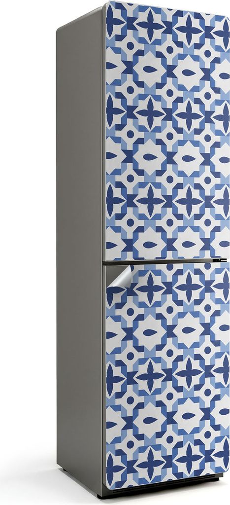 Geometrisches Linienmuster – Kühlschrank Aufkleber – Klebefolie Kühlschrank – Kühlschrank Nachbildung – Kühlschrankfolie selbstklebend ...